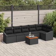Set Divano da Giardino con archiviazione 7 pcs Nero polyrattan 3356511