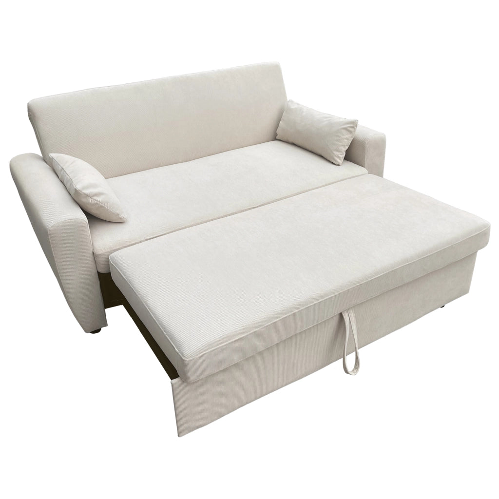Divano letto in velluto a coste beige a 2 posti MATT