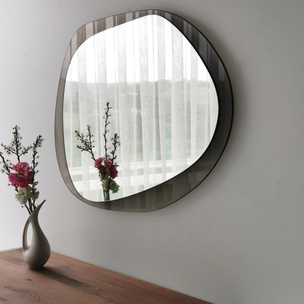Curti, Specchio Forma Ovale, 75x55h cm Marrone Bronzo