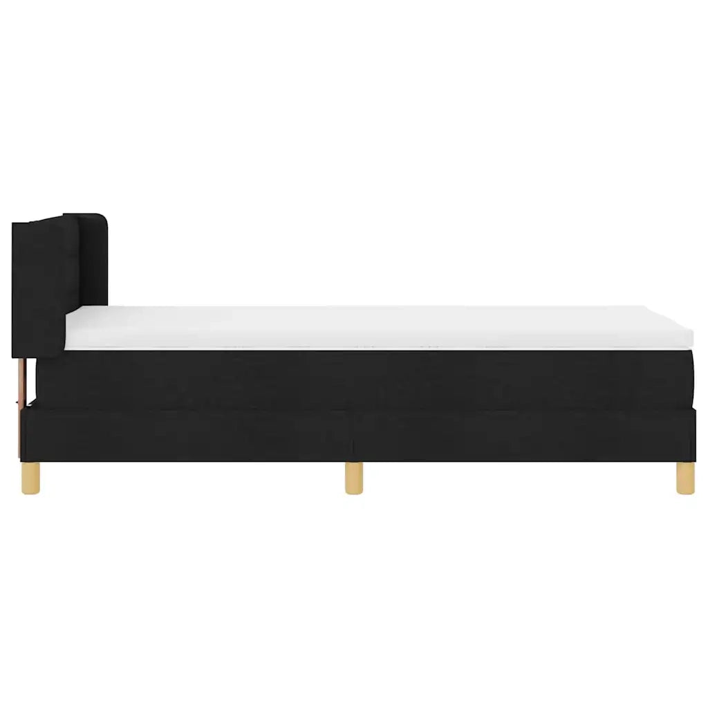 Letto a molle con materasso Nero 200 x 90 cm Tessuto 3341211