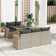 Set Divano da Giardino 6pz con Cuscini Grigio Chiaro Polyrattan 3326253