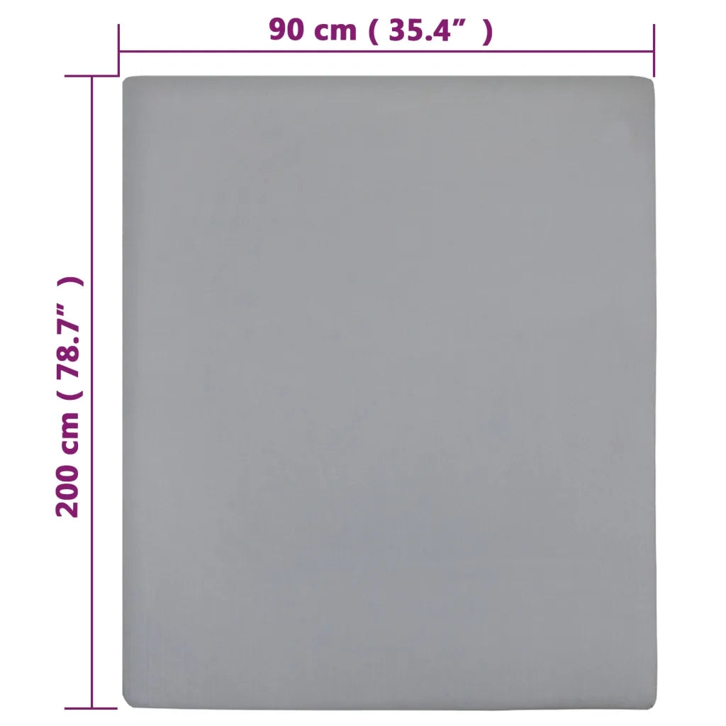 Lenzuolo con Angoli Jersey Grigio 90x200 cm Cotone 136200