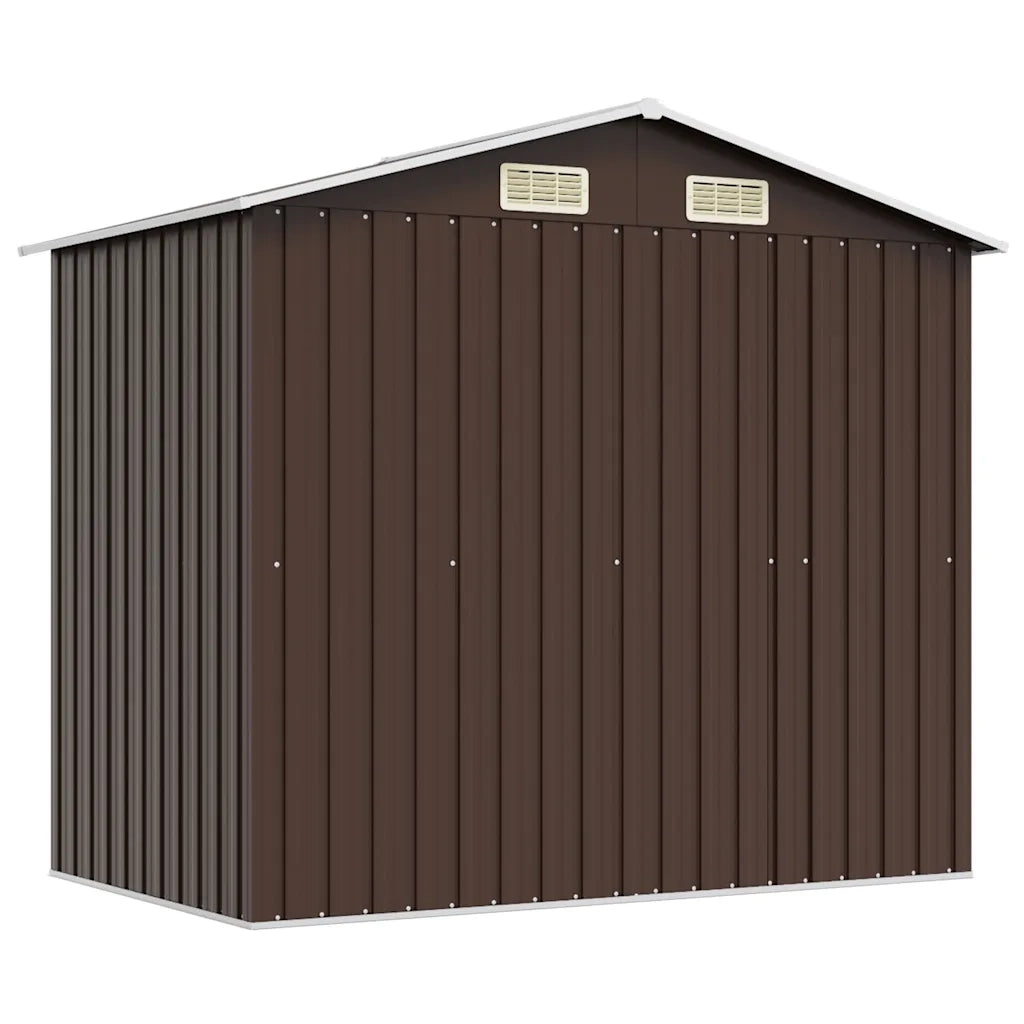 Capanno Attrezzi da Giardino Marrone 204x132x186 cm in Acciaio 47029