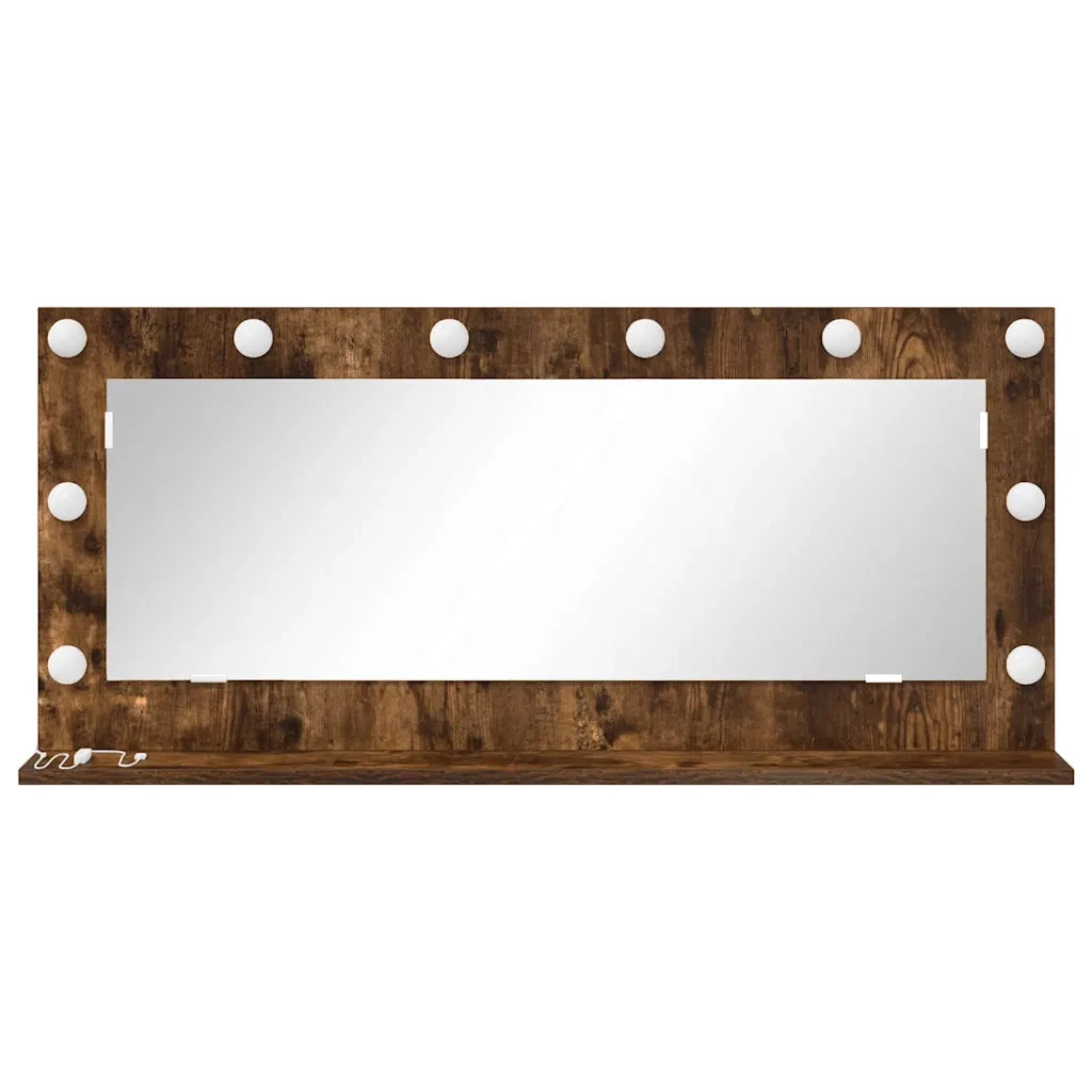Specchio da Vanit¨¤ Rettangolare Rovere fum¨¦ 100 x 45 x 18 cm