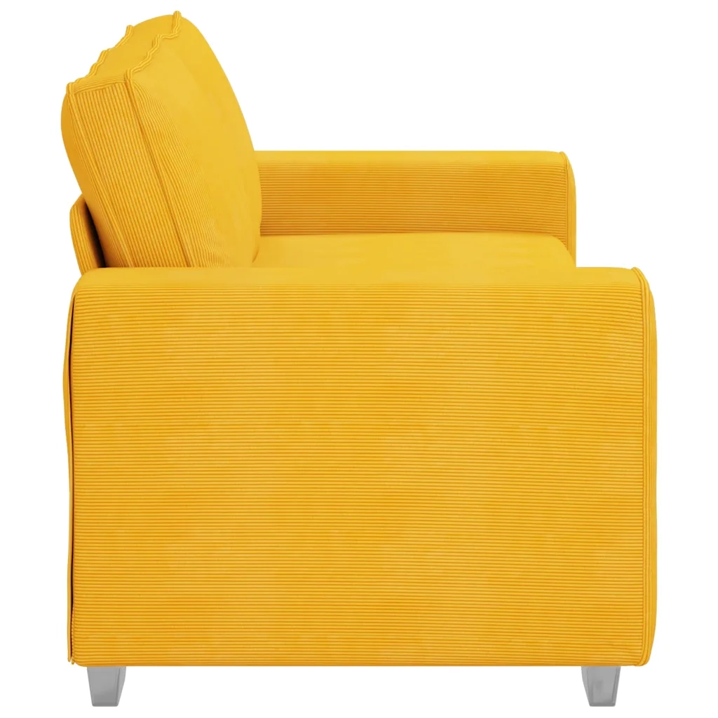 Divano Divanetto Giallo Chiaro 180x77x82cm Tessuto di Velluto a Coste 4105205