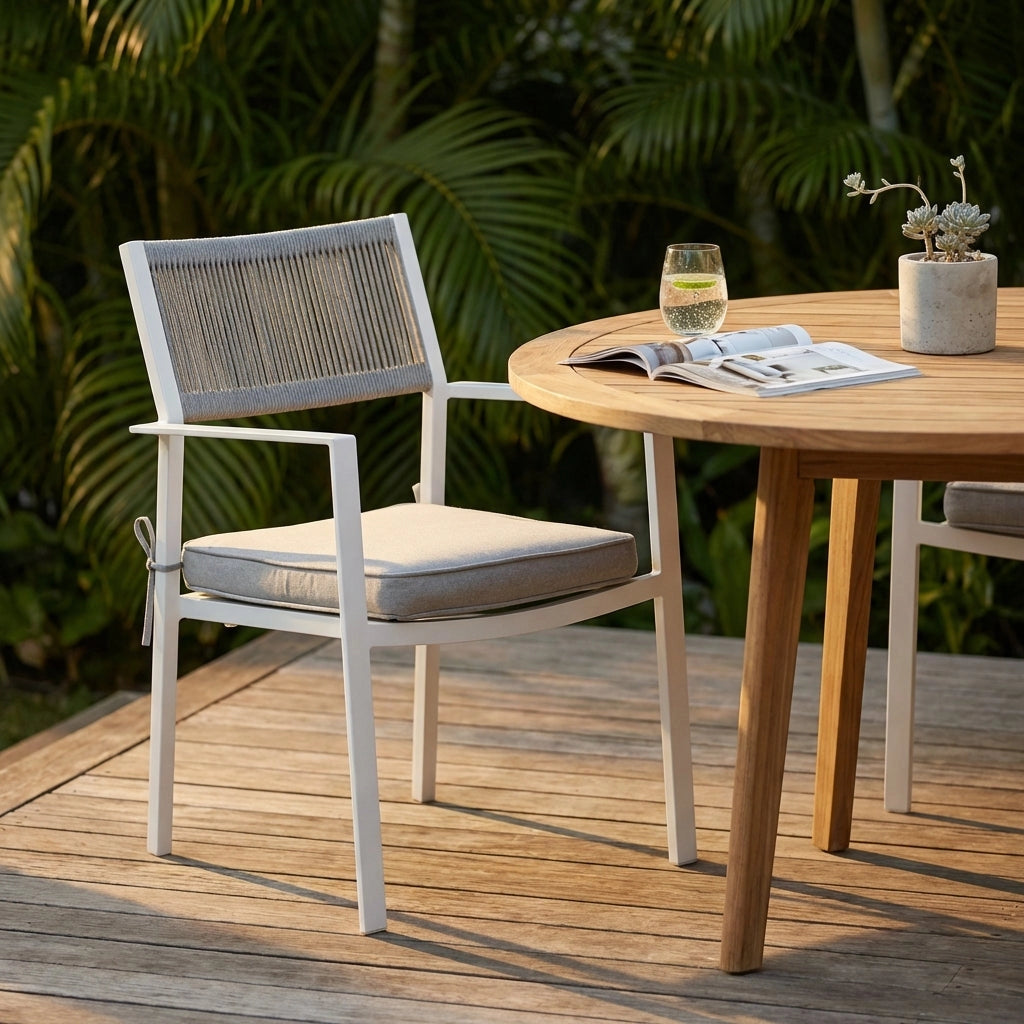 Poltrona da giardino impilabile con cuscino - HESTIA
