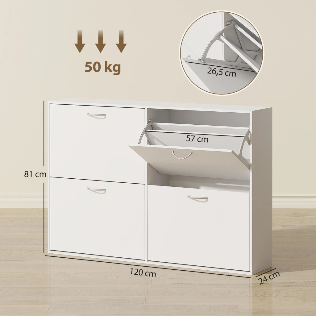 Armadio per Scarpe ¨C Minimal ¨C Bianco 120x24x81 cm