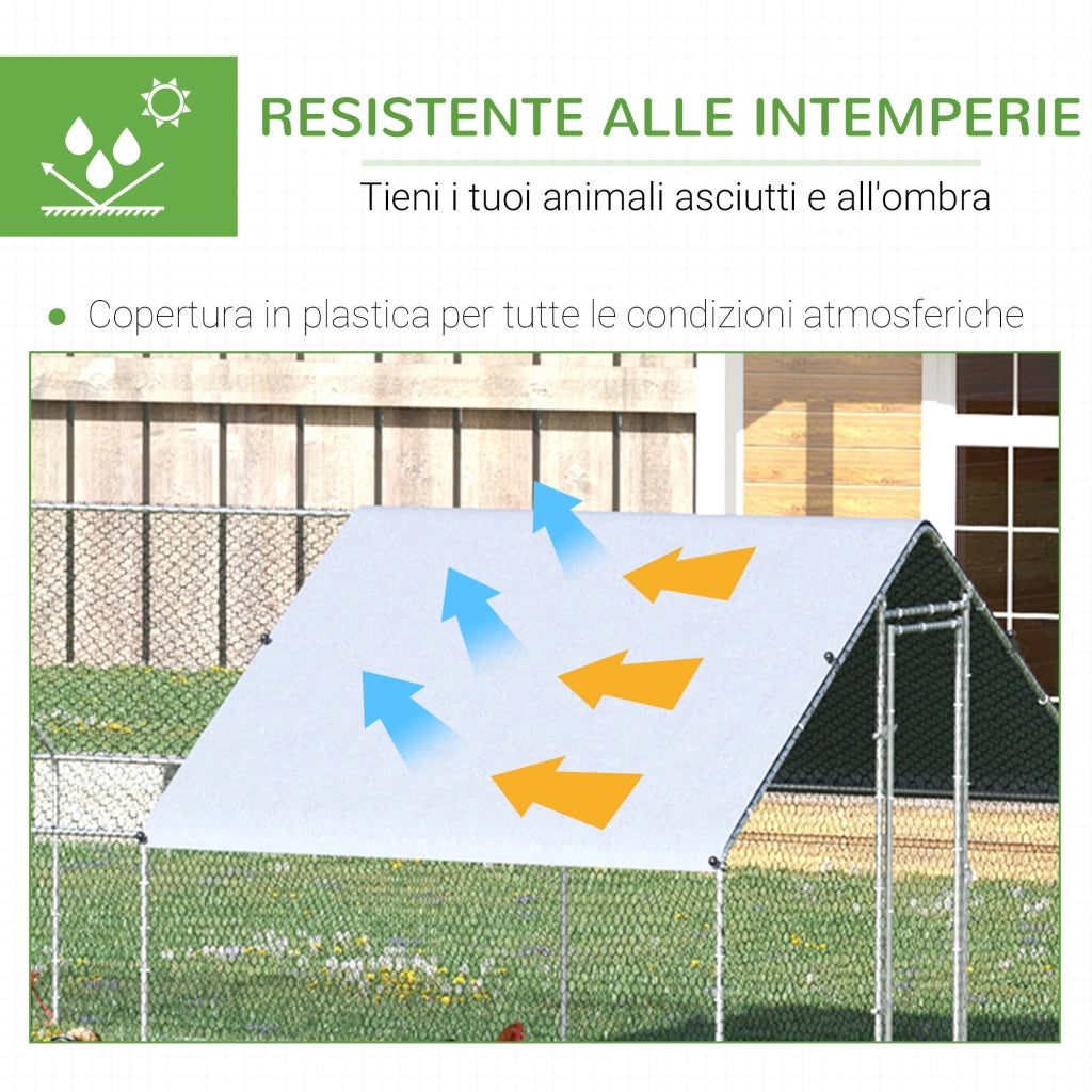 Pollaio da Giardino ¨C Minimal ¨C Argento, Zincato, 3x8x2m