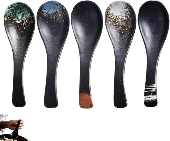 Set di 5 pezzi per servire il cibo in stile asiatico con soffietti ceramici