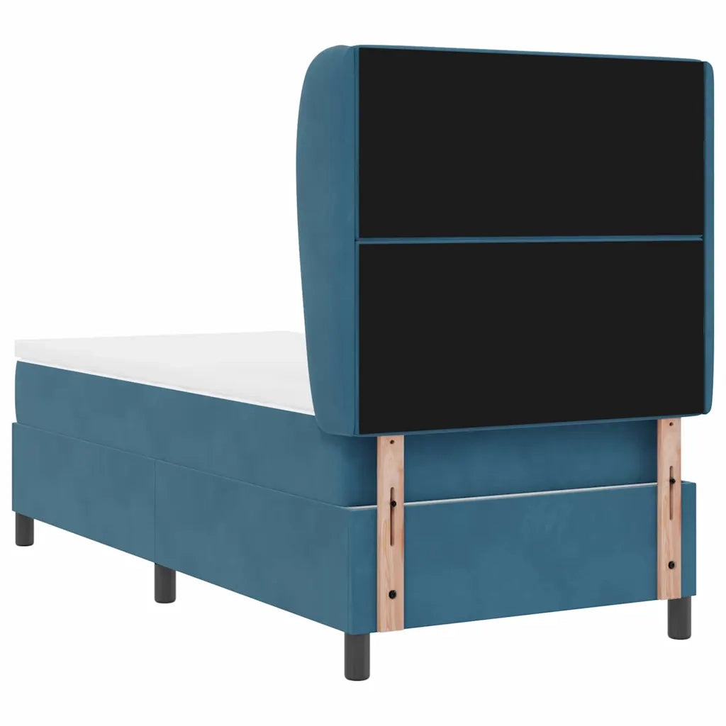 Letto a molle con materasso Blu Scuro 200 x 100 cm Velluto 3340866