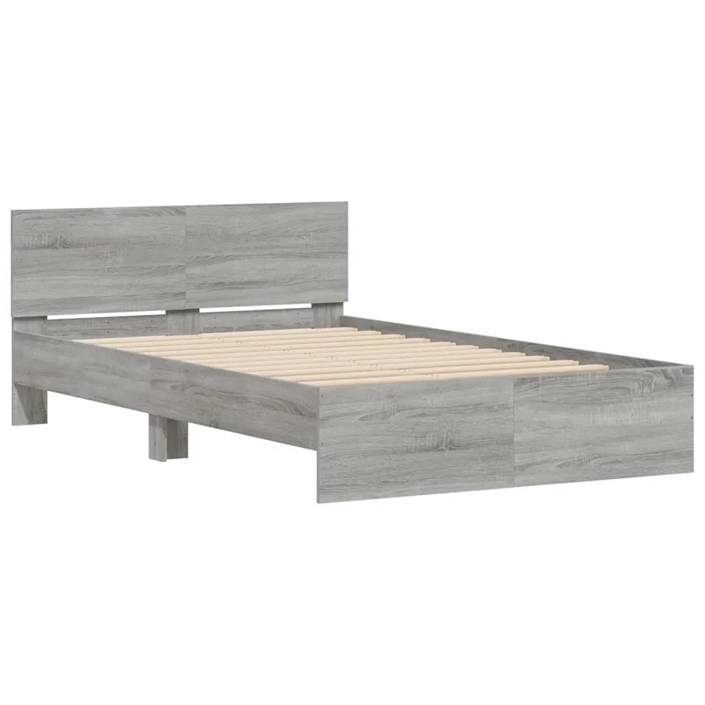 Giroletto con Testiera e LED Grigio Sonoma 120x190 cm 3207642