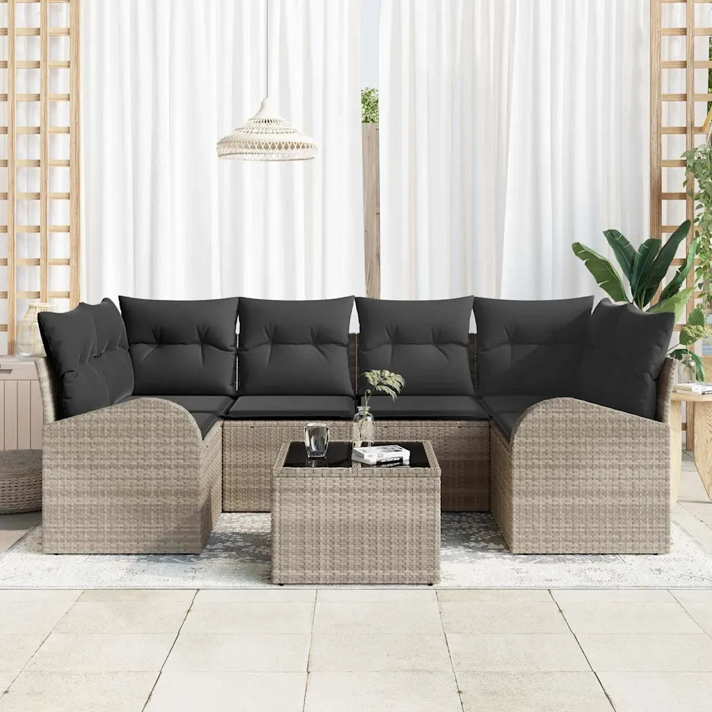 Set Divano da Giardino Grigio chiaro 55 x 55 x 37 cm polyrattan 3345942