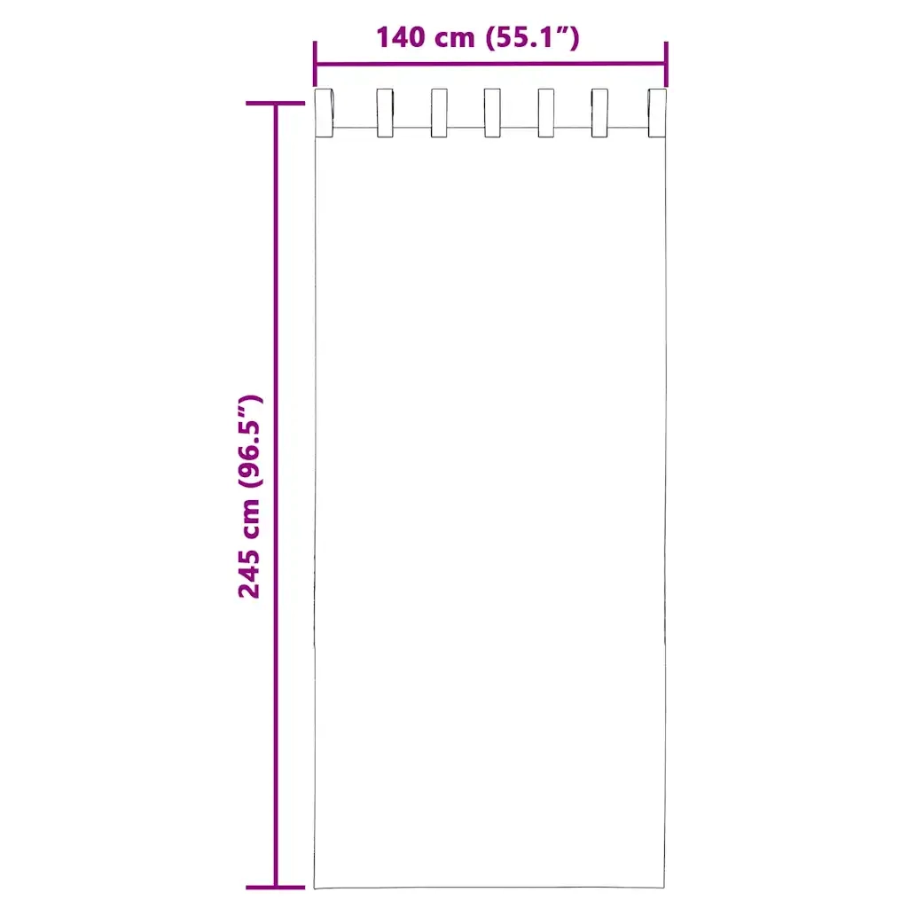 Tende in Voile con Linguetta 2 pz Nero 4102259