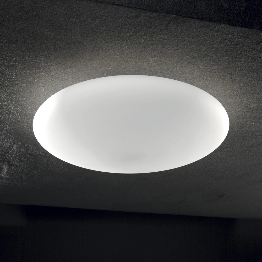 Plafoniera Moderna Smarties Vetro Bianco 2 Luci E27