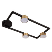 Plafoniera rettangolare nera oro 3 spot GX53 Sigma