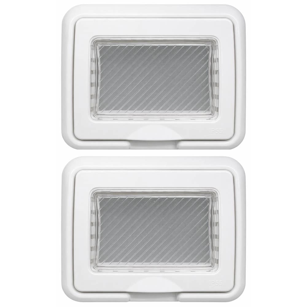 Coperchio ip55 bianco compatibile matix per protezione elettrica *** numero pezzi 2, confezione 1