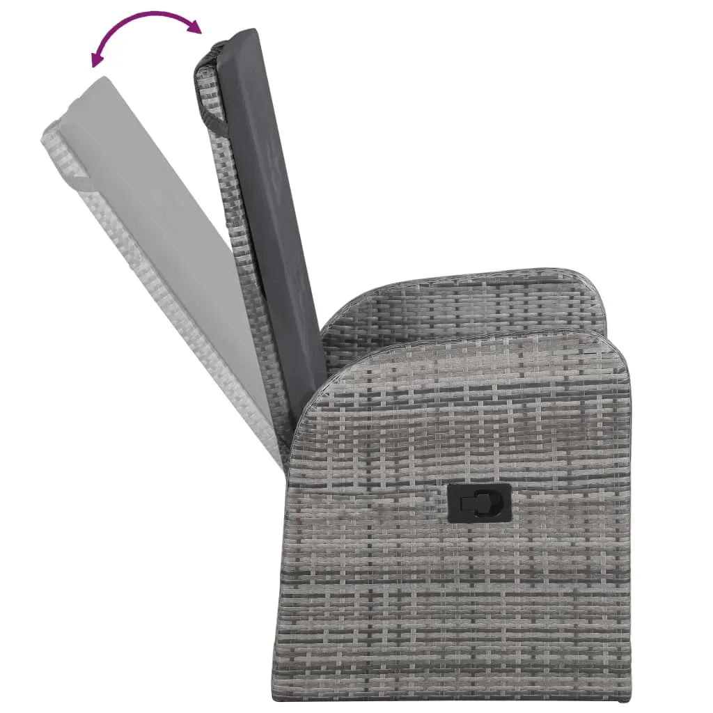 Set da Pranzo da Giardino 7 pz con Cuscini Grigio 3099497