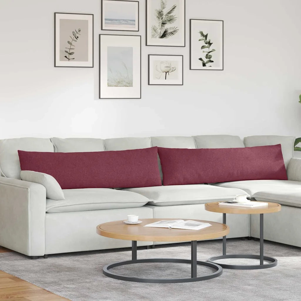 Cuscini da Divano 2 pcs Rosso Vino 145 x 40 cm Tessuto 42013828