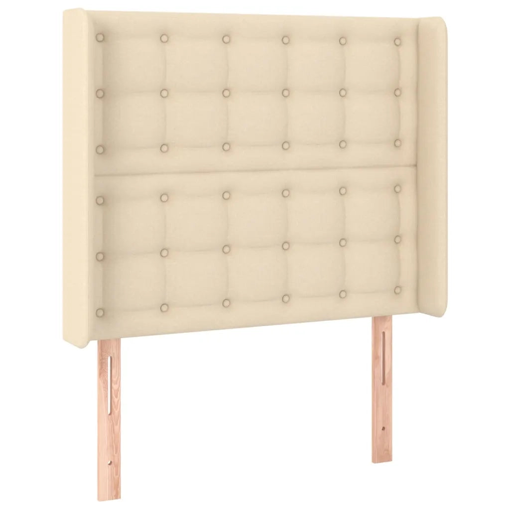 Testiera | Testata ad Orecchio Crema 83x16x118/128 cm in Tessuto