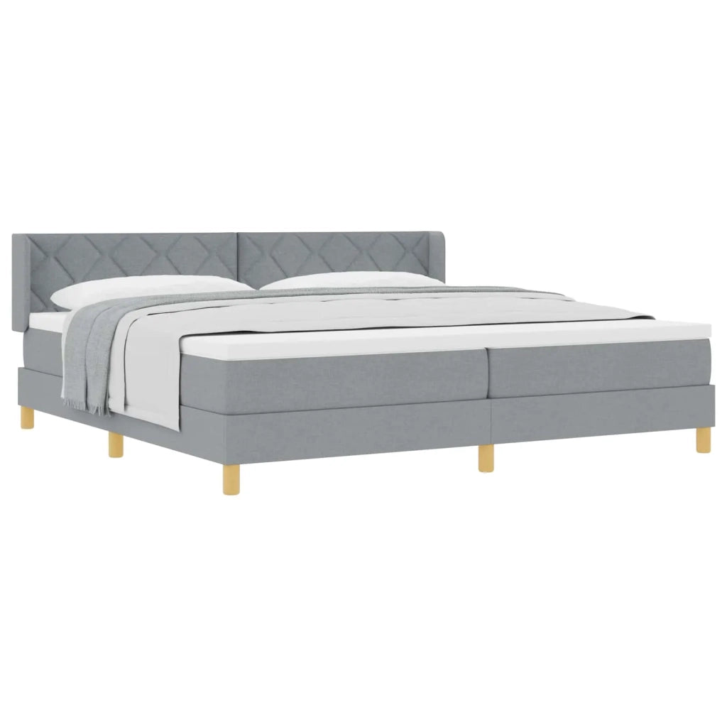 Letto a molle con materasso Grigio chiaro 200 x 200 cm Tessuto 3341377