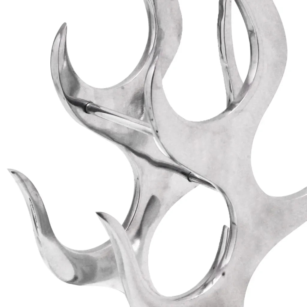 Cremagliera a Forma di Fiamma 9 Bottiglie in Alluminio Argento cod mxl 56569