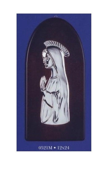 Quadro da parete icona Maria Madonna argento 24 x 12 cm