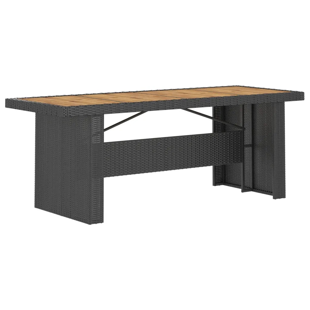 Set da Pranzo da Giardino 11 pz con Cuscini in Polyrattan Nero