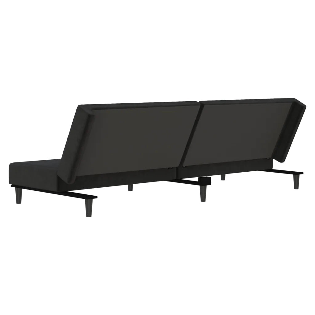 Divano letto | Sof¨¤ letto | Letto singolo a 2 Posti Nero in Velluto