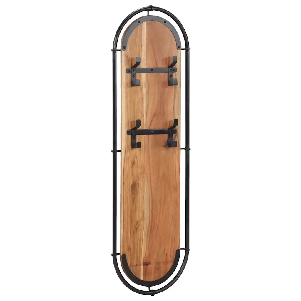 Appendiabiti da Parete con 4 Ganci 2pz Legno Massello Acacia 4013504