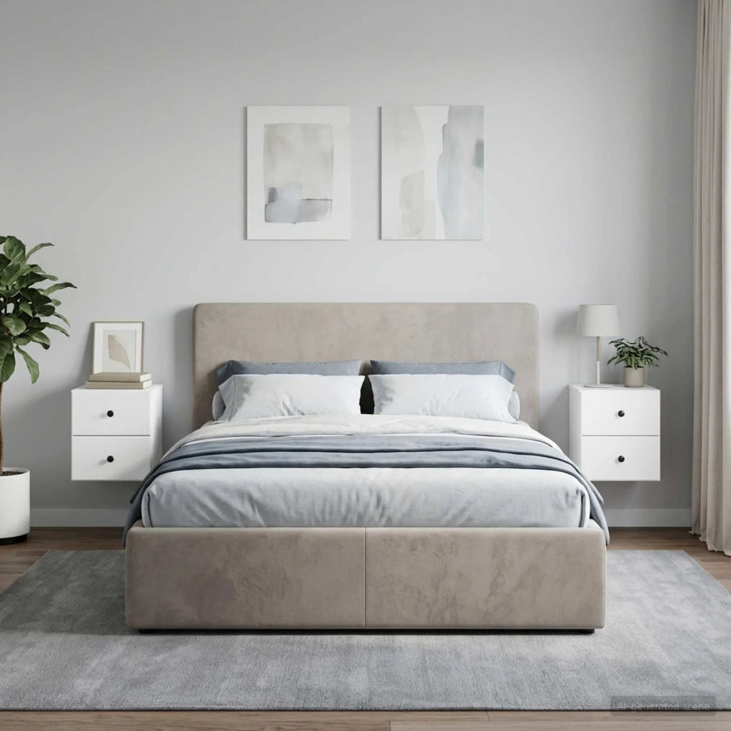 Mobiletto da notte a muro 2 pcs Bianco 34,5 x 33 x 40 cm 899146