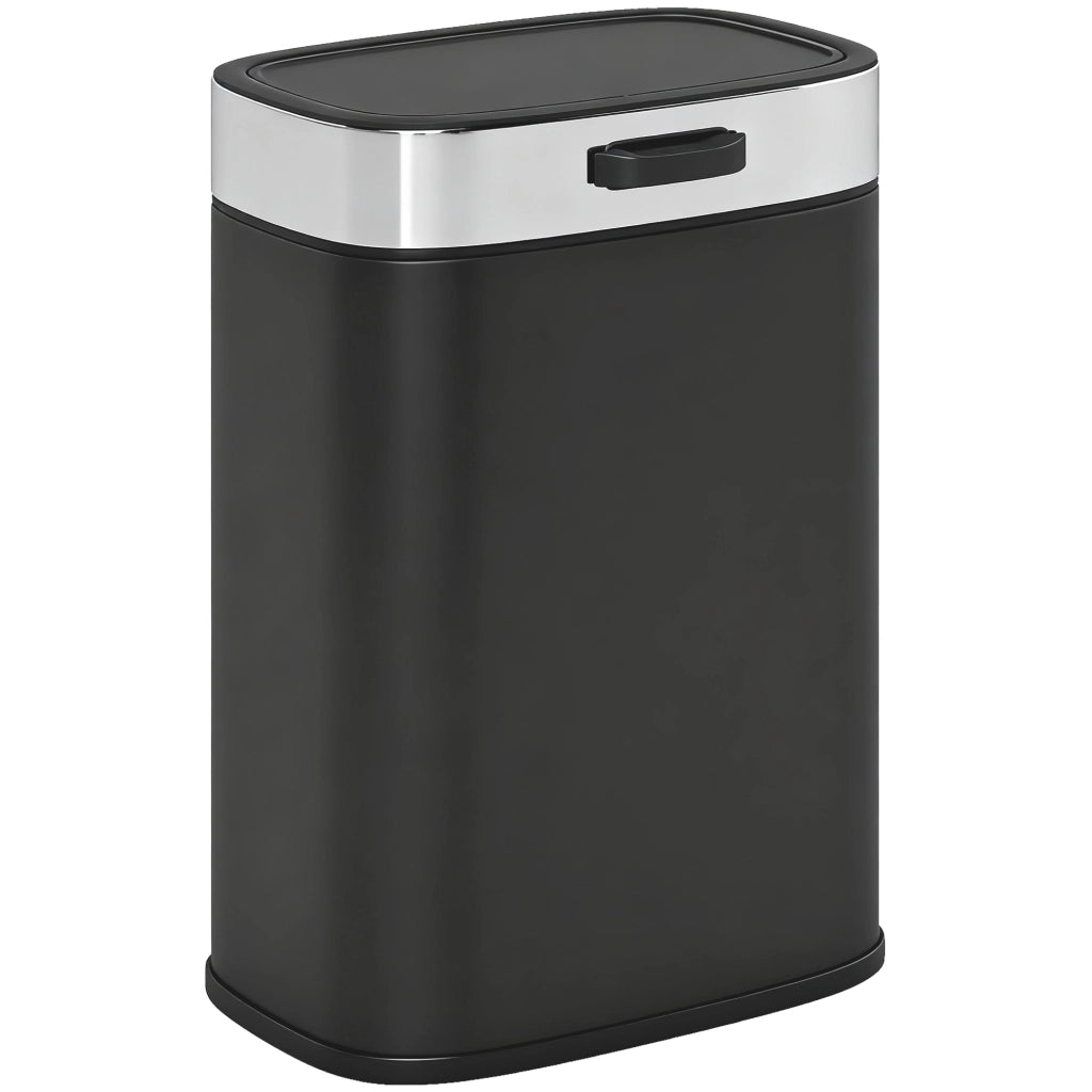 Pattumiera Acciaio Inox ¨C Xylo ¨C Coperchio Aperto, Secchio Interno Estraibile, 21,5x19,5x30cm, Nero