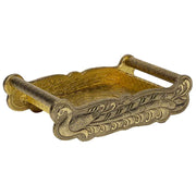 Vassoio in metallo goffrato dorato 25x13x6h