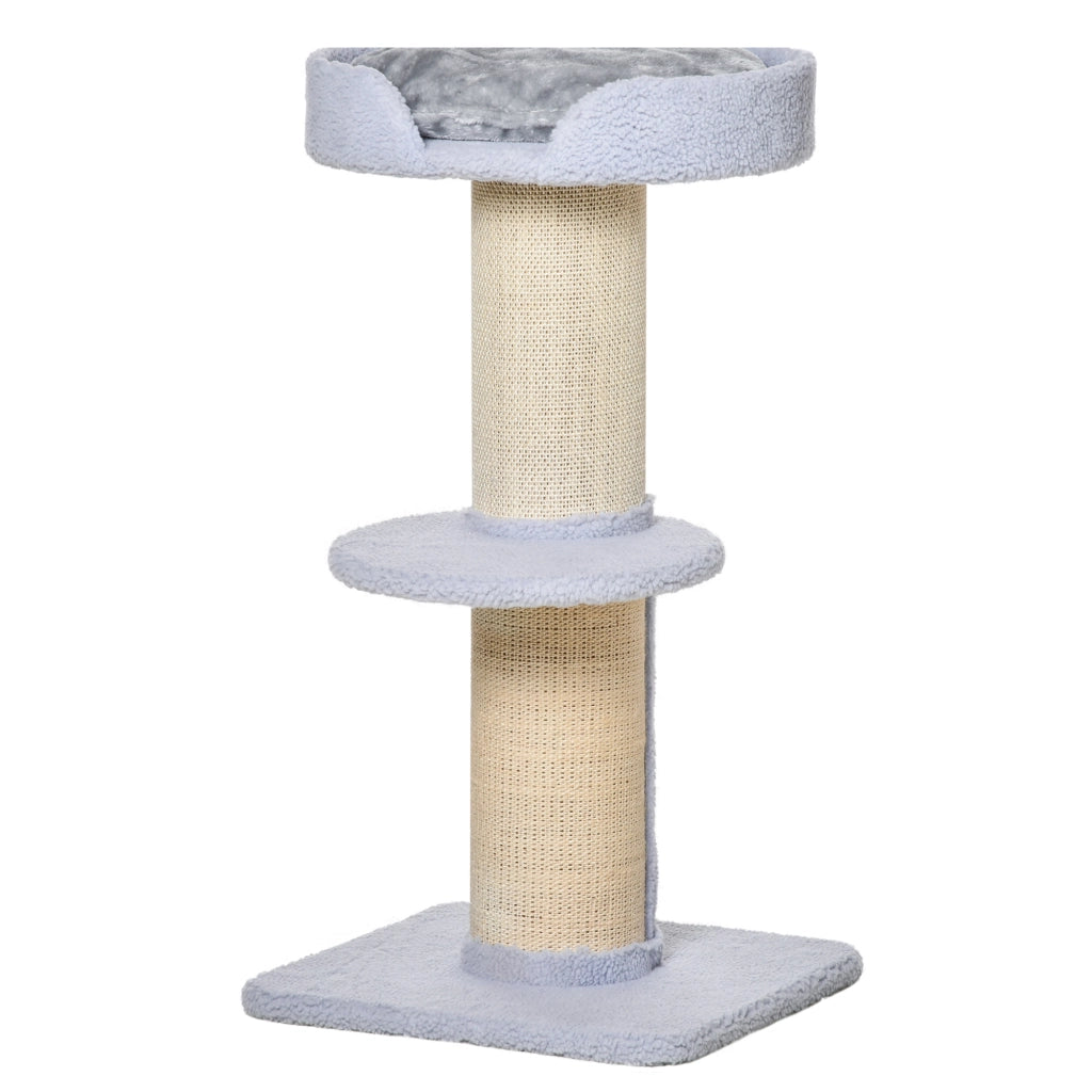 Tiragraffi per Gatti con Piattaforma e Cuscino ¨C Minimal ¨C 91 cm Blu Chiaro