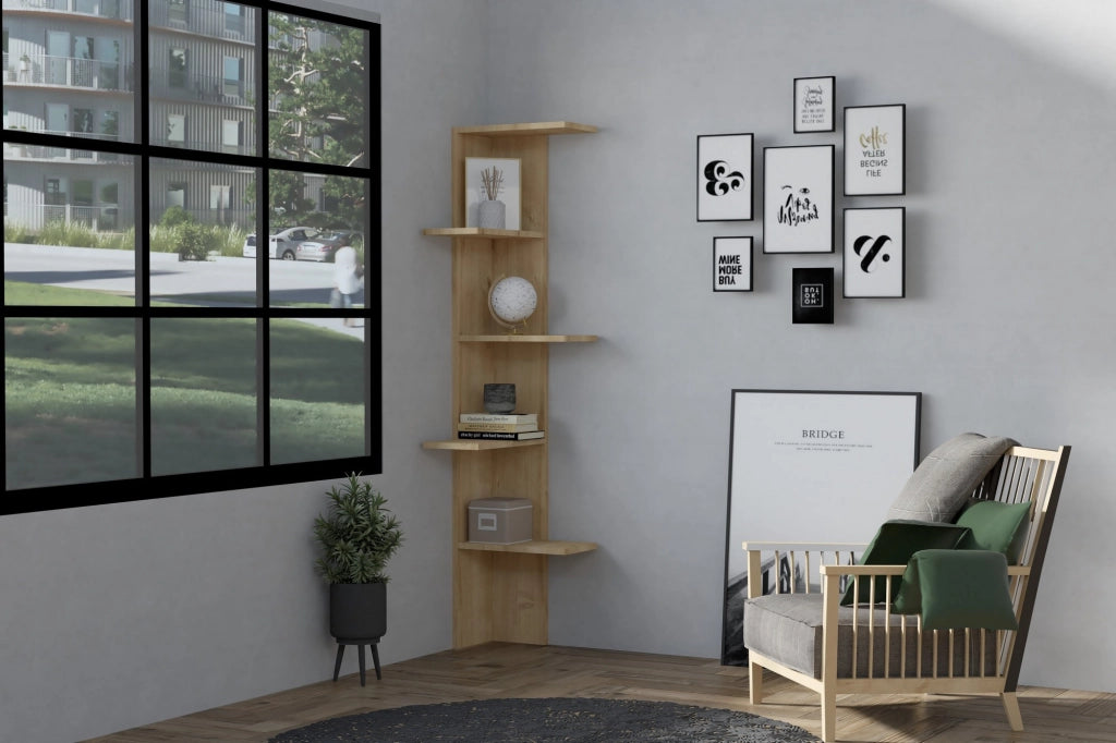 Libreria in legno "Bled" - 40 x 21 x 160 cm - Beige