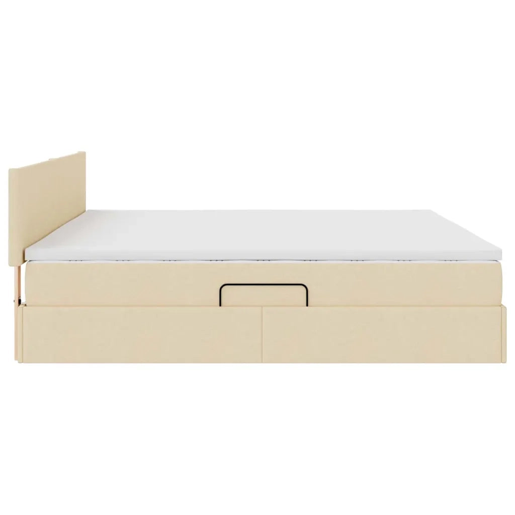 Letto con contenitore e materasso Crema 200 x 200 cm 3370471