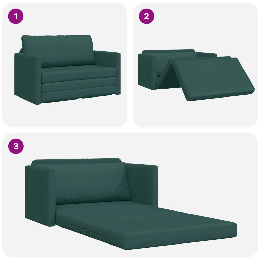 Divano letto | Sof¨¤ letto | Letto singolo 110cm Verde Scuro Tessuto