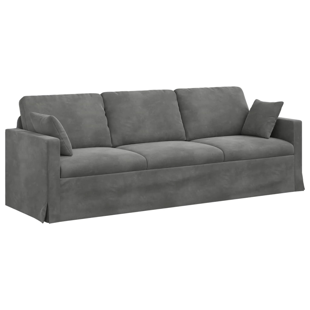 Divano 2 pcs Grigio scuro 228 x 78 x 80 cm Velluto