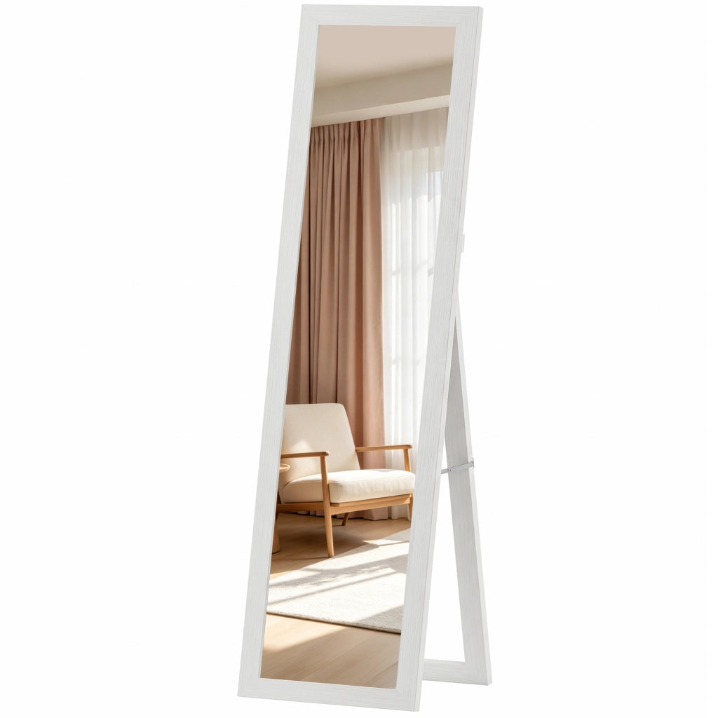 Specchio a Pieno Corpo con Supporto ¨C Minimal ¨C 37x157 cm Bianco