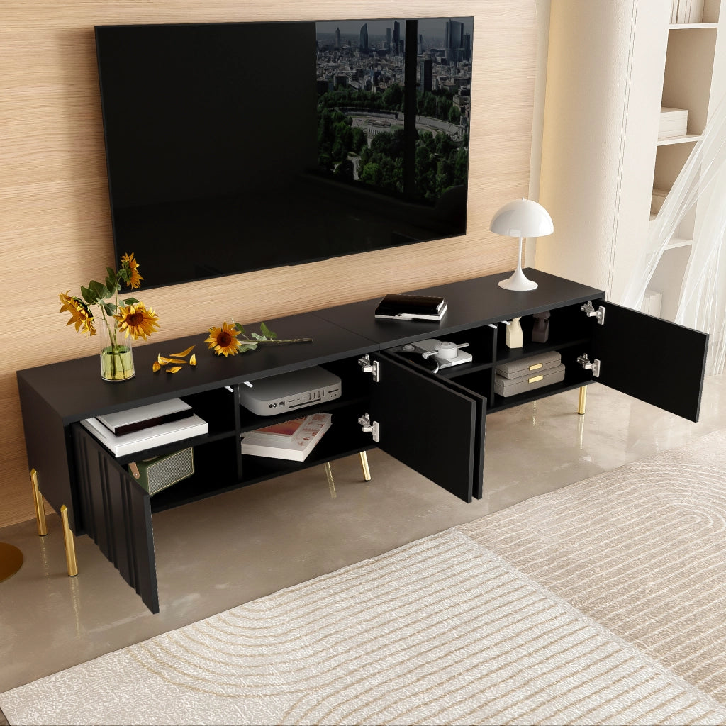 Cassettiera TV nera 190 cm