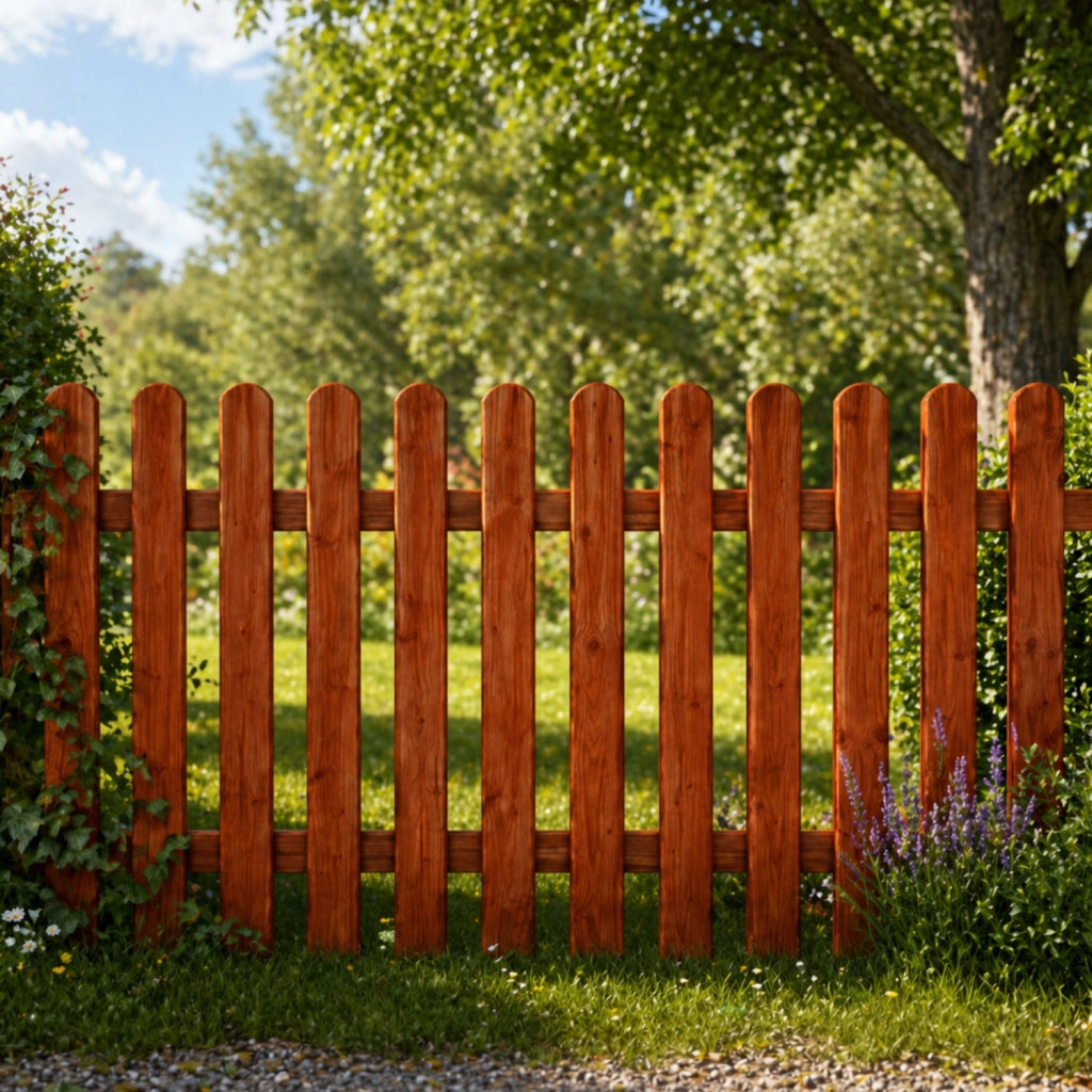 Staccionata In Legno Di Pino Per Giardino Orto E Recinzioni Decorative Con Doghe Arrotondate Barriera Outdoor Resistente Alle Intemperie 180 x 100 Cm Legno Scuro