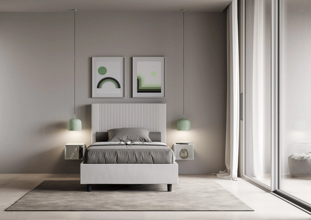 Letto 1 Piazza e Mezzo 120x200 cm con Rete Goya Bianco