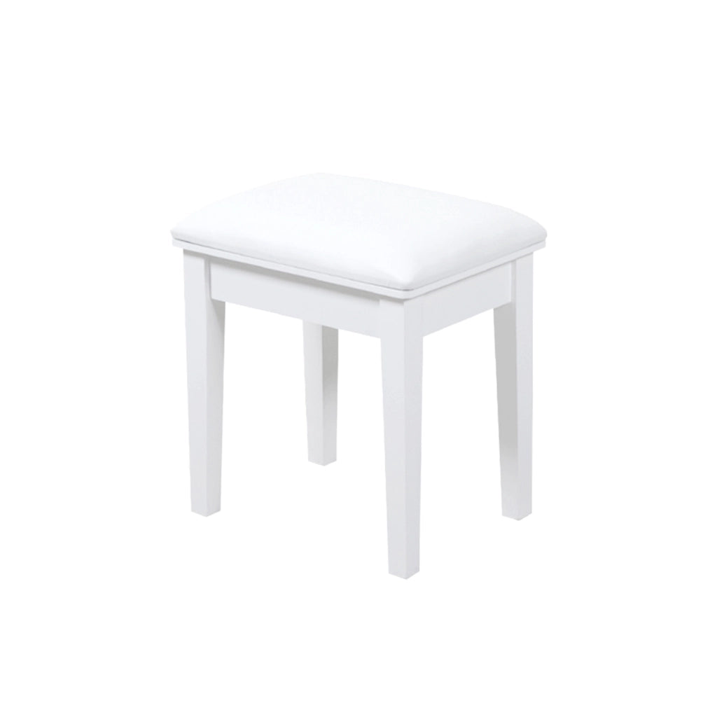 Sgabello Imbottito da Trucco ¨C MINIMAL ¨C Seduta Quadrata, Velluto, Beige