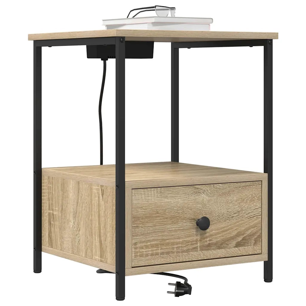 Comodino | Armadio da Notte | Mobiletto da notte con cassetto Rovere Sonoma 42 x 41 x 56 cm