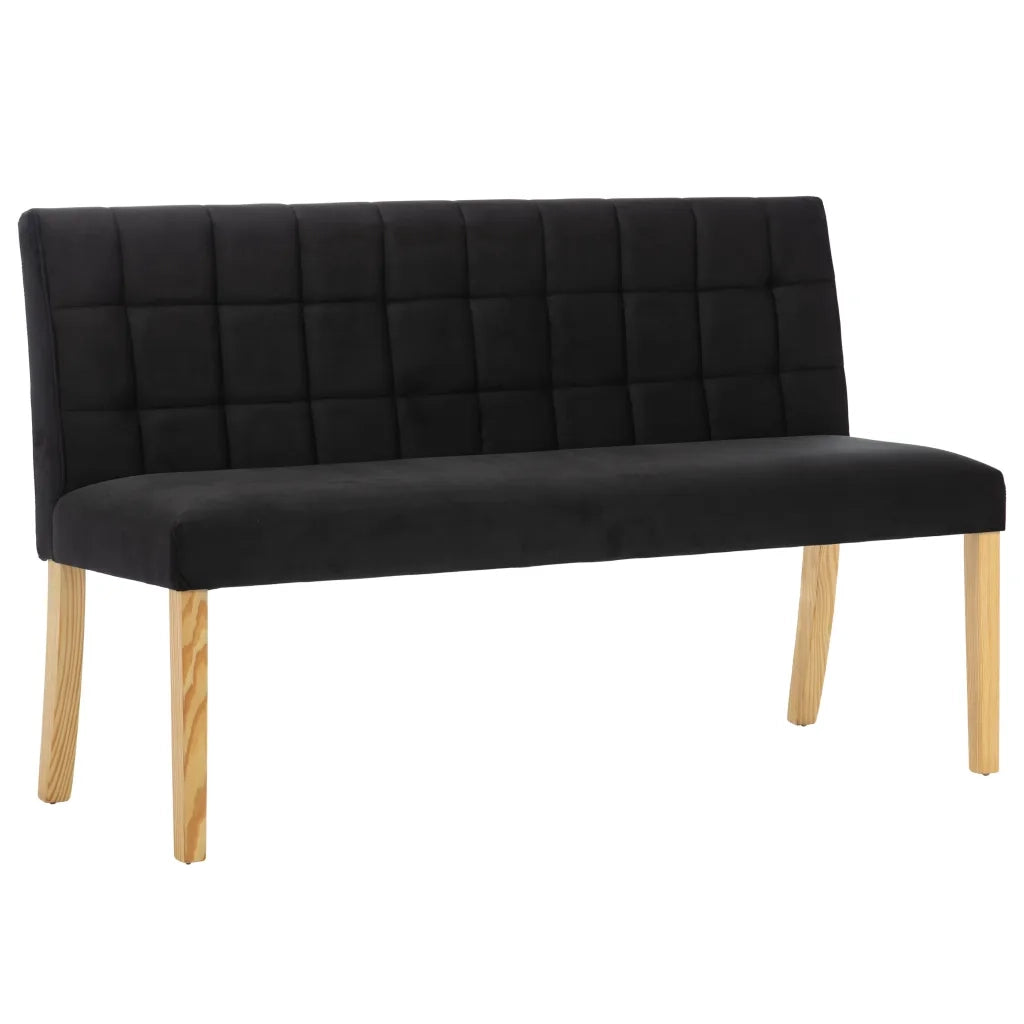 Panca-Sgabello 140 cm Nera in Velluto