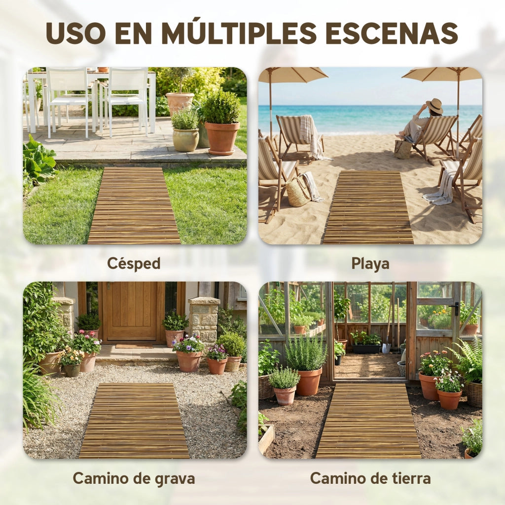 Passerella Giardino Legno Carbonizzato ¨C Xylo ¨C 120x38 cm Pieghevole Esterno