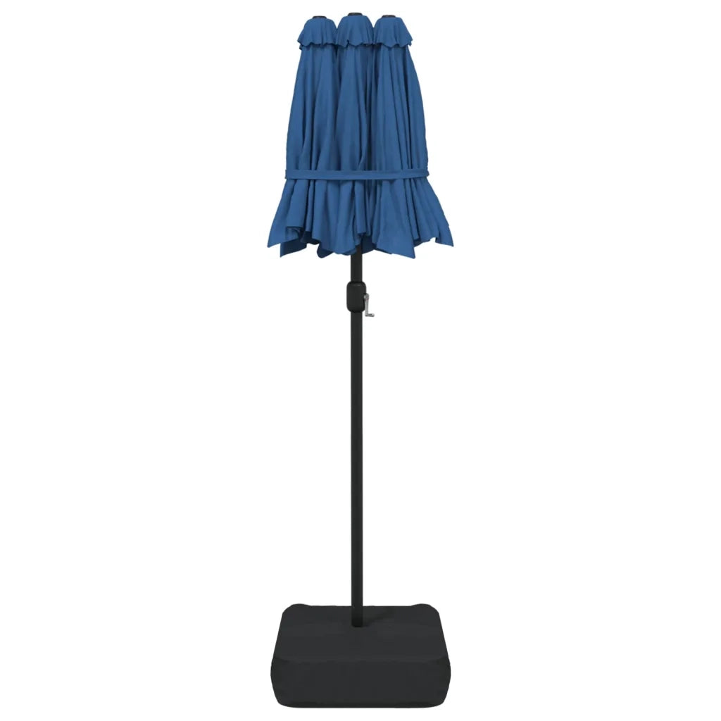 Ombrello | Parasolne a Doppia Testa con LED Azzurro 316x145 cm