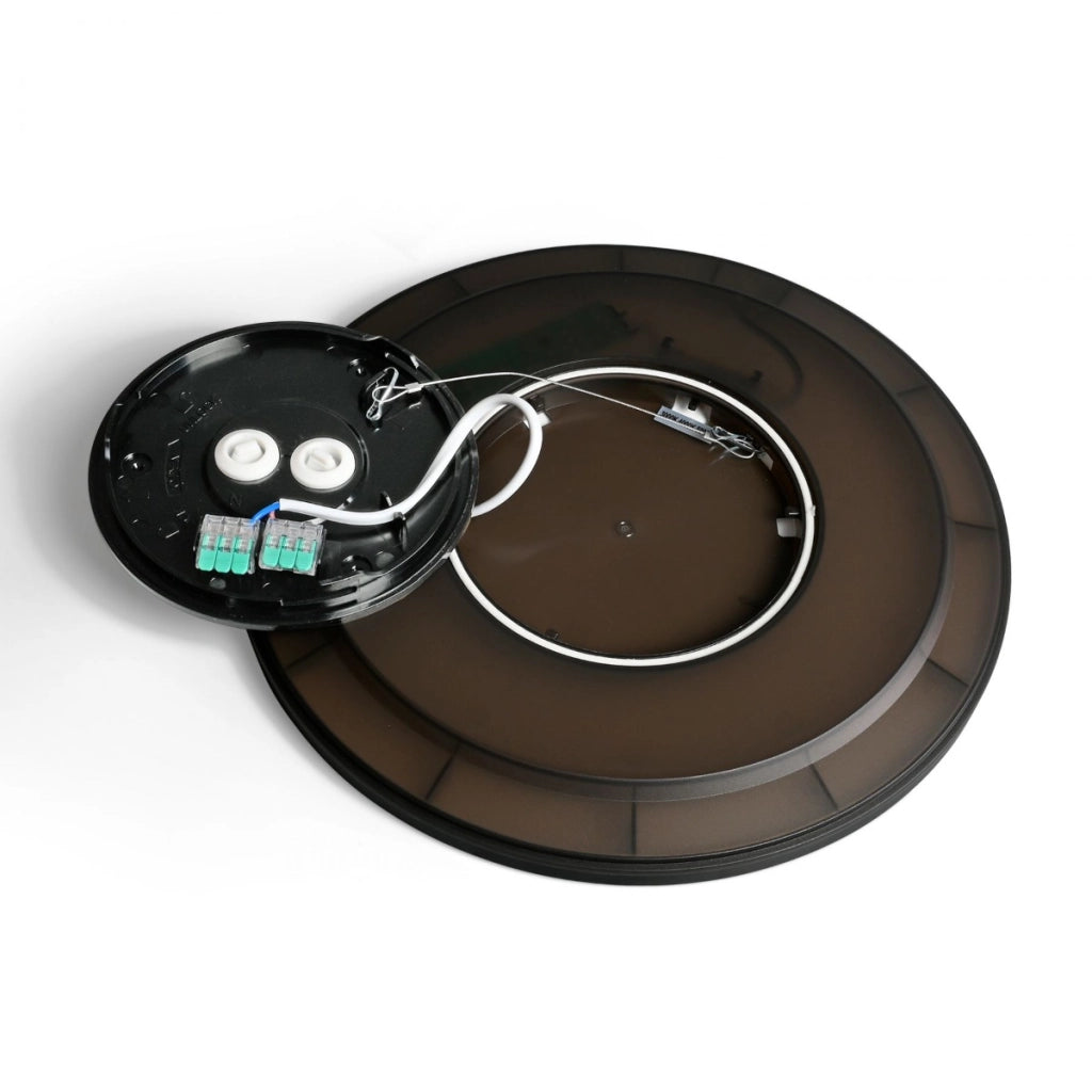 Plafoniera LED nera retroilluminata Ø30cm 22W CCT IP54