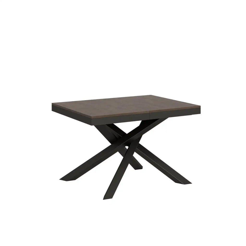 Tavolo allungabile 120/224x90 cm Volantis Evolution colore noce telaio e gambe antracite