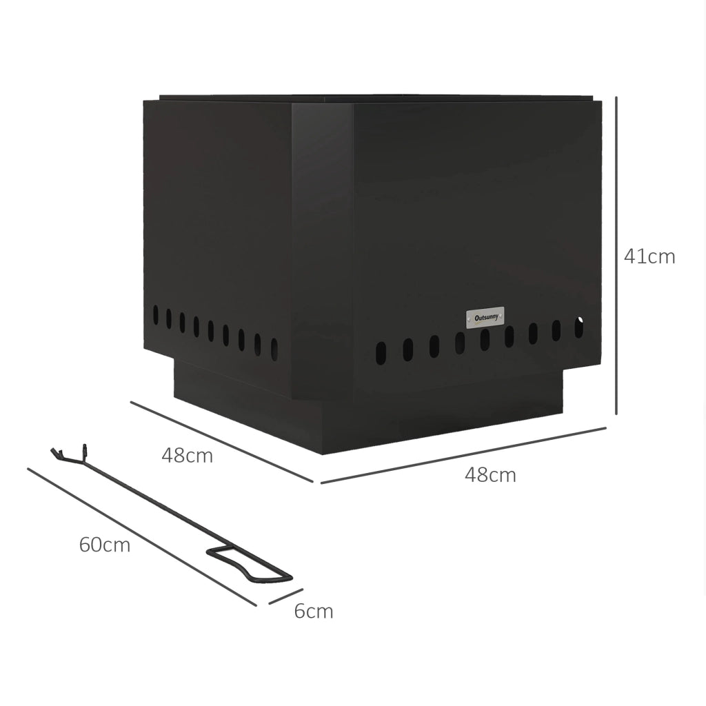 Braciere da giardino ¨C Minimal ¨C 48x48x41 cm nero