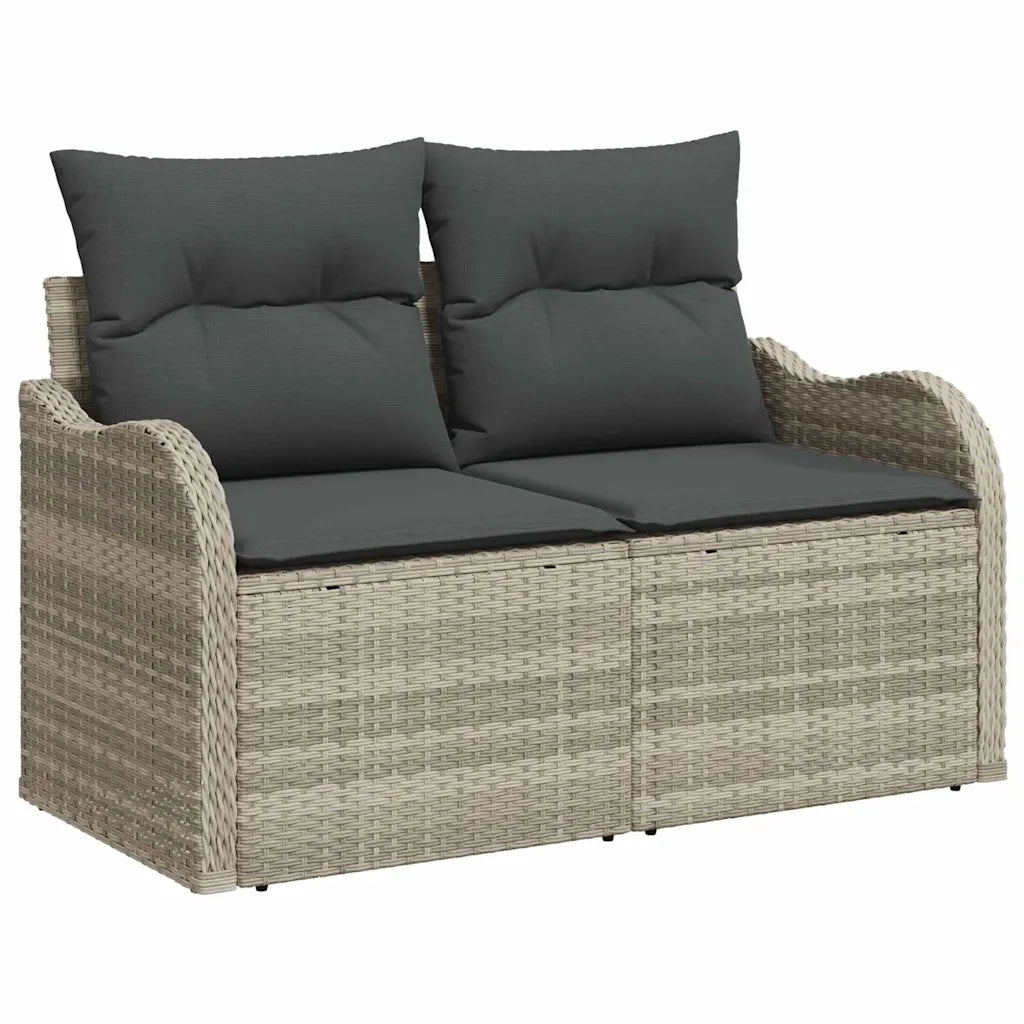 Set Divano da Giardino Grigio chiaro 55 x 55 x 37 cm polyrattan